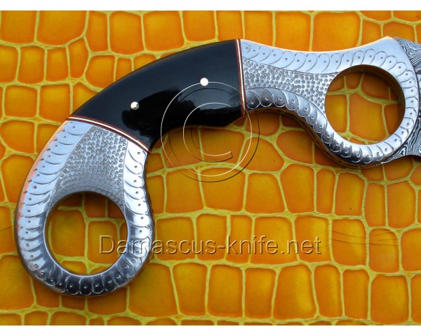 Custom Handmade Damascus Karambit Knife - Bull Horn (ARS-714)