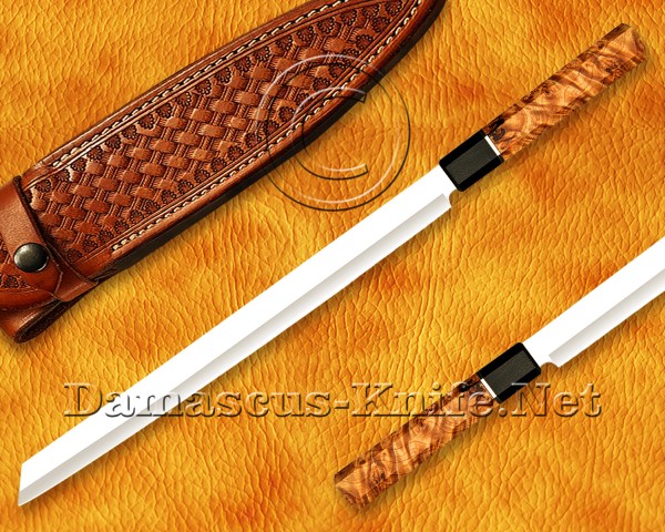 Personalized Stainless Steel Chef Knife Handmade Kitchen Prosciutto Knife Koa Wood Handle