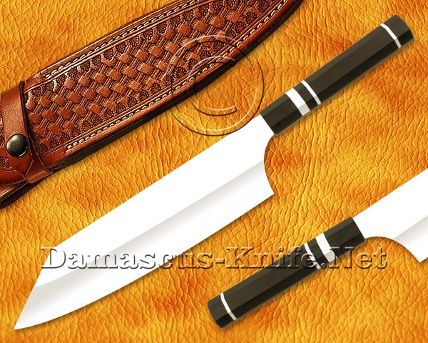 Personalized Stainless Steel Chef Knife Handmade Kitchen Bunka Knife Ebony Wood 3 Steel Ring Handle