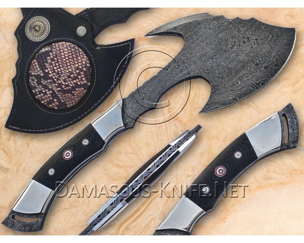 Personalized Handmade Damascus Steel Arts and Crafts Hunting and Survival Tomahawk Axe