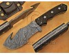 Lot of 7 Personalized Handmade Damascus Steel Gut Hook Arts and Crafts Hunting and Survival Tracker Knife