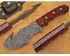 Lot of 7 Personalized Handmade Damascus Steel Gut Hook Arts and Crafts Hunting and Survival Tracker Knife