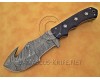 Personalized Handmade Damascus Steel Gut Hook Arts and Crafts Hunting and Survival Tracker Knife