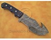 Personalized Handmade Damascus Steel Gut Hook Arts and Crafts Hunting and Survival Tracker Knife