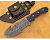 Personalized Handmade Damascus Steel Gut Hook Arts and Crafts Hunting and Survival Tracker Knife