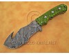 Personalized Handmade Damascus Steel Gut Hook Arts and Crafts Hunting and Survival Tracker Knife