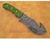 Personalized Handmade Damascus Steel Gut Hook Arts and Crafts Hunting and Survival Tracker Knife