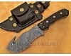 Personalized Handmade Damascus Steel Gut Hook Arts and Crafts Hunting and Survival Tracker Knife