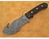 Personalized Handmade Damascus Steel Gut Hook Arts and Crafts Hunting and Survival Tracker Knife