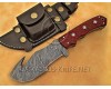 Personalized Handmade Damascus Steel Gut Hook Arts and Crafts Hunting and Survival Tracker Knife