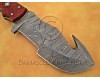 Personalized Handmade Damascus Steel Gut Hook Arts and Crafts Hunting and Survival Tracker Knife