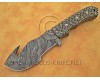 Personalized Handmade Damascus Steel Gut Hook Arts and Crafts Hunting and Survival Tracker Knife