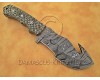 Personalized Handmade Damascus Steel Gut Hook Arts and Crafts Hunting and Survival Tracker Knife