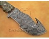 Personalized Handmade Damascus Steel Gut Hook Arts and Crafts Hunting and Survival Tracker Knife