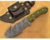 Personalized Handmade Damascus Steel Gut Hook Arts and Crafts Hunting and Survival Tracker Knife