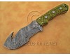 Personalized Handmade Damascus Steel Gut Hook Arts and Crafts Hunting and Survival Tracker Knife