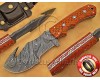 Personalized Handmade Damascus Steel Gut Hook Arts and Crafts Hunting and Survival Tracker Knife