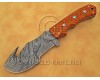 Personalized Handmade Damascus Steel Gut Hook Arts and Crafts Hunting and Survival Tracker Knife