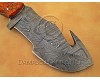 Personalized Handmade Damascus Steel Gut Hook Arts and Crafts Hunting and Survival Tracker Knife