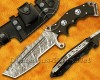 Personalized Handmade Damascus Steel Hunting and Survival Craft Tanto Tracker Knife