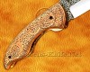 Personalized Hand Engraved Stainless Steel Arts and Crafts Pocket Folding Knife Copper Handle