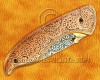 Personalized Hand Engraved Stainless Steel Arts and Crafts Pocket Folding Knife Copper Handle