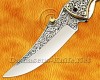 Personalized Hand Engraved Stainless Steel Arts and Crafts Pocket Folding Knife Brass Handle