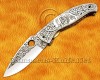 Personalized Hand Engraved Stainless Steel Arts and Crafts Pocket Folding Knife Steel Handle