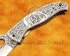 Personalized Hand Engraved Stainless Steel Arts and Crafts Pocket Folding Knife Steel Handle