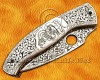 Personalized Hand Engraved Stainless Steel Arts and Crafts Pocket Folding Knife Steel Handle