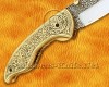 Personalized Hand Engraved Stainless Steel Arts and Crafts Pocket Folding Knife Brass Handle