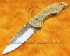 Personalized Hand Engraved Stainless Steel Arts and Crafts Pocket Folding Knife Brass Handle