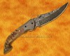 Personalized Handmade Damascus Steel Arts and Crafts Pocket Folding Knife Ram Horn Handle