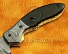 Personalized Handmade Damascus Steel Arts and Crafts Pocket Folding Knife Bull Horn Handle