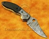 Personalized Handmade Damascus Steel Arts and Crafts Pocket Folding Knife Bull Horn Handle