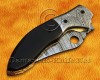 Personalized Handmade Damascus Steel Arts and Crafts Pocket Folding Knife Bull Horn Handle