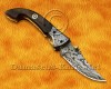 Personalized Handmade Damascus Steel Arts and Crafts Pocket Folding Knife Bone Handle