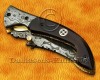 Personalized Handmade Damascus Steel Arts and Crafts Pocket Folding Knife Bone Handle