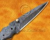 Personalized Handmade Damascus Steel Arts and Crafts Pocket Folding Knife Bone Handle