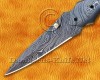 Personalized Handmade Damascus Steel Arts and Crafts Pocket Folding Knife Bone Handle