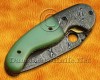 Personalized Handmade Damascus Steel Arts and Crafts Pocket Folding Knife Bone Handle