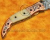 Personalized Handmade Damascus Steel Arts and Crafts Pocket Folding Knife Horn and Bone Handle