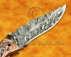 Personalized Handmade Damascus Steel Arts and Crafts Pocket Folding Knife Horn and Bone Handle