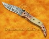 Personalized Handmade Damascus Steel Arts and Crafts Pocket Folding Knife Horn and Bone Handle