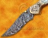 Personalized Scrimshaw Handmade Damascus Steel Arts and Crafts Pocket Folding Knife Bone Handle