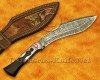 Personalized Handmade Damascus Steel Arts and Crafts Hunting and Survival Full Integral Kukri Knife