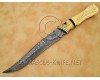 Personalized Handmade Damascus Steel Arts and Crafts Hunting and Survival Bowie Knife Bone Handle