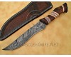 Personalized Handmade Damascus Steel Arts and Crafts Hunting and Survival Bowie Knife Rosewood Handle