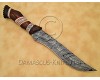 Personalized Handmade Damascus Steel Arts and Crafts Hunting and Survival Bowie Knife Rosewood Handle