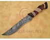 Personalized Handmade Damascus Steel Arts and Crafts Hunting and Survival Bowie Knife Rosewood Handle